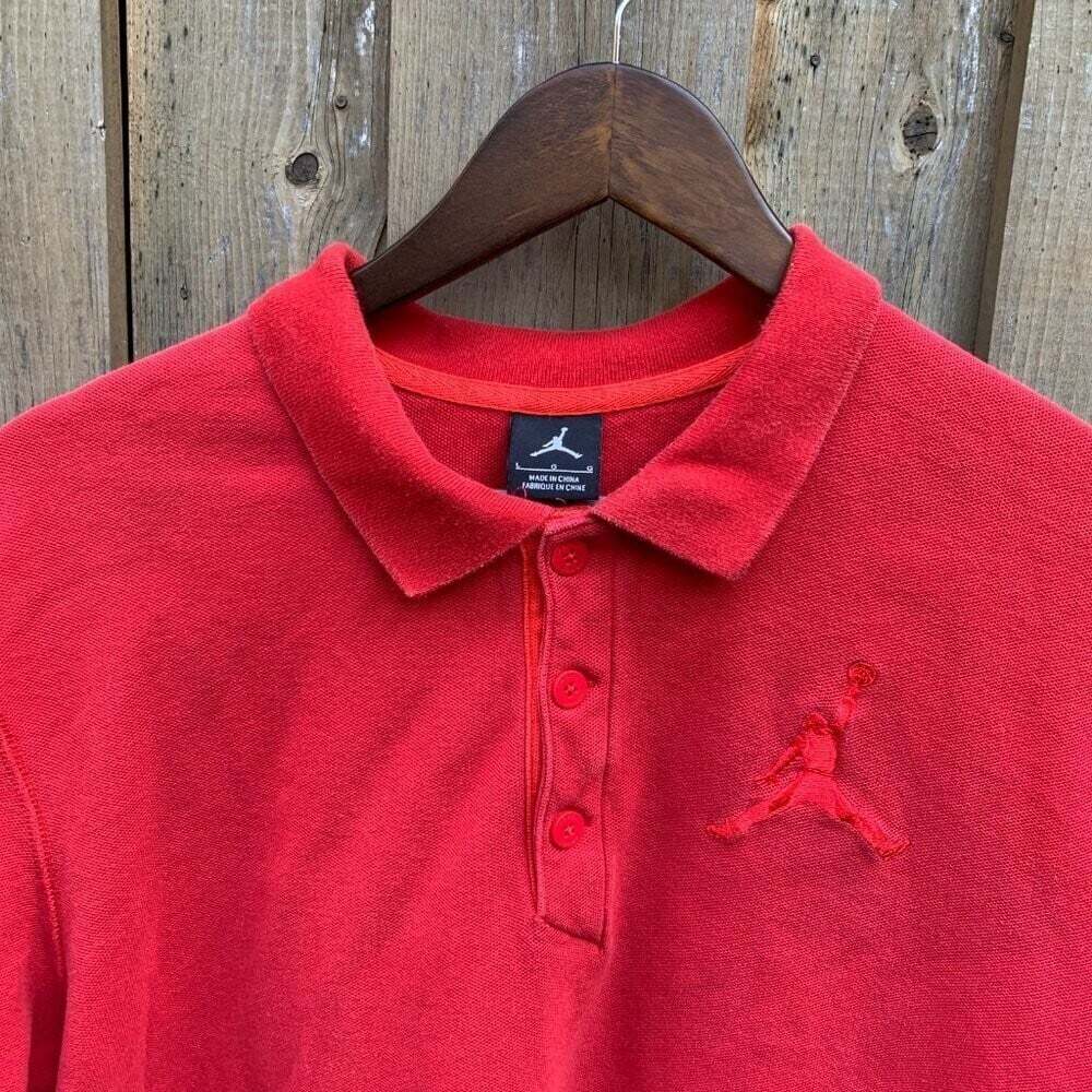 Vintage Embroidered Jordan Polo Button Up Shirt Large